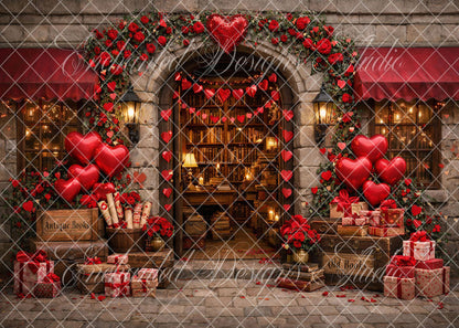 Avezano Red Heart Rose Vintage Study Backdrop Designed By Enchanted Design Studio