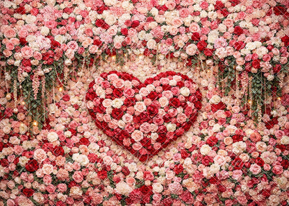 Avezano Magenta Red Heart Floral Wall Backdrop Designed By Enchanted Design Studio
