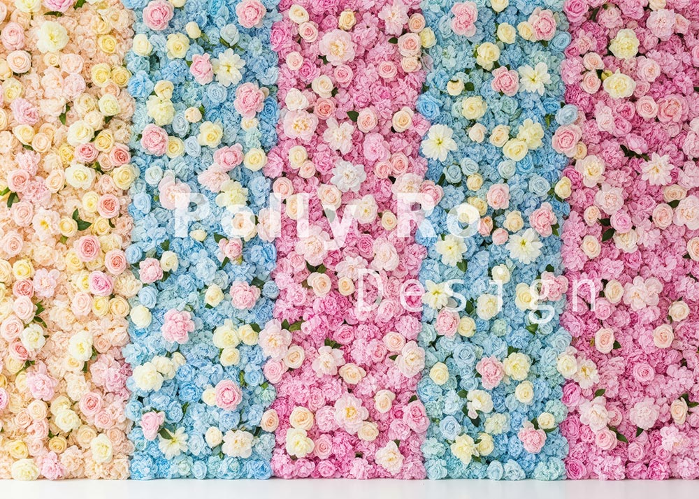 Toile de fond pour photographie de baiser de roses et de ballons de la Saint-Valentin d'Avezano conçue par Polly Ro Design