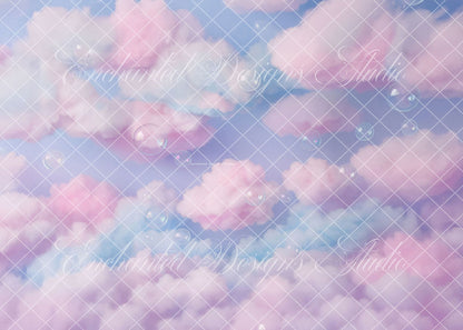 Avezano Pink Blue Cotton Candy Cloud Photography Backdrop Designed By Enchanted Design Studio