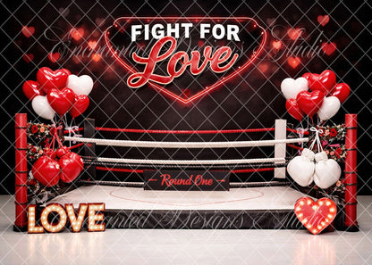 Avezano 'Fight For Love' Boxing Ring Photography Backdrop Designed By Enchanted Design Studio