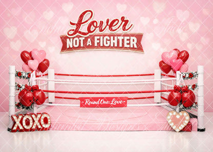Avezano 'Lover Not a Fighter' Boxing Ring Photography Backdrop Designed By Enchanted Design Studio