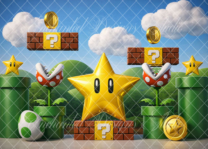 Avezano Mario Game Theme Photography Backdrop Designed By Enchanted Design Studio