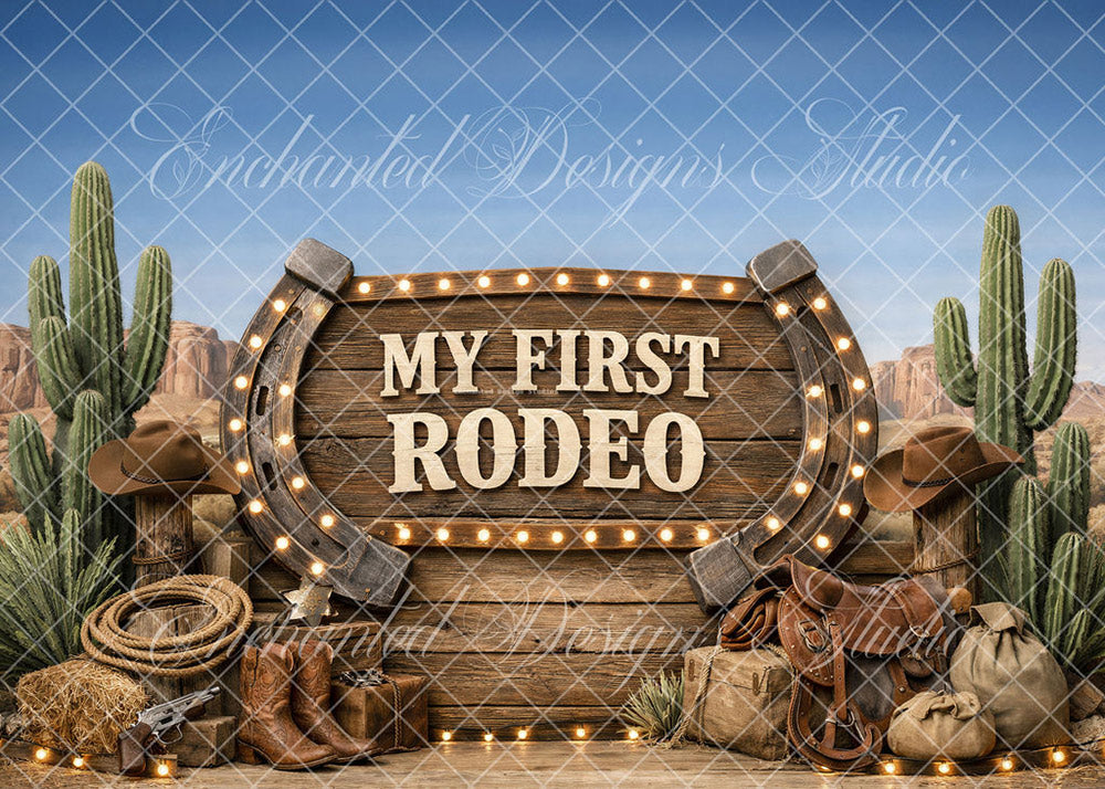 Avezano 'My First Rodeo' Western Photography Backdrop Designed By Enchanted Design Studio