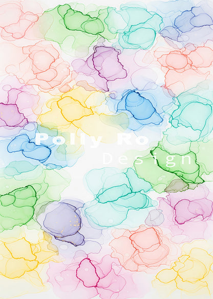 Avezano Pastel Rainbow Ink Wash Photography Backdrop Designed By Polly Ro Design