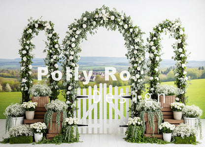 Toile de fond pour photographie de baiser de roses et de ballons de la Saint-Valentin d'Avezano conçue par Polly Ro Design