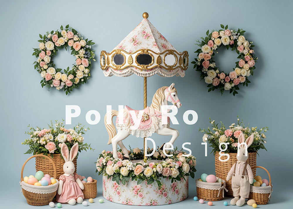 Toile de fond pour photographie de baiser de roses et de ballons de la Saint-Valentin d'Avezano conçue par Polly Ro Design