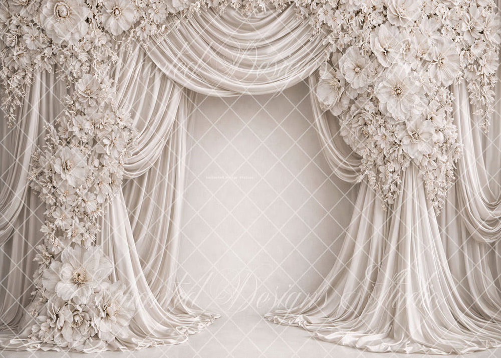 Avezano Champagne Floral Drape Arch Backdrop Designed By Enchanted Design Studio