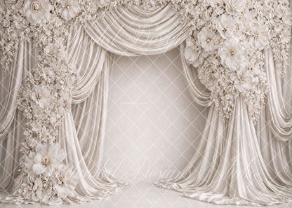 Avezano Champagne Floral Drape Arch Backdrop Designed By Enchanted Design Studio