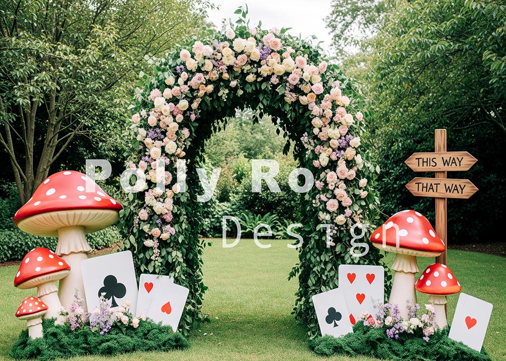 Toile de fond pour photographie de baiser de roses et de ballons de la Saint-Valentin d'Avezano conçue par Polly Ro Design