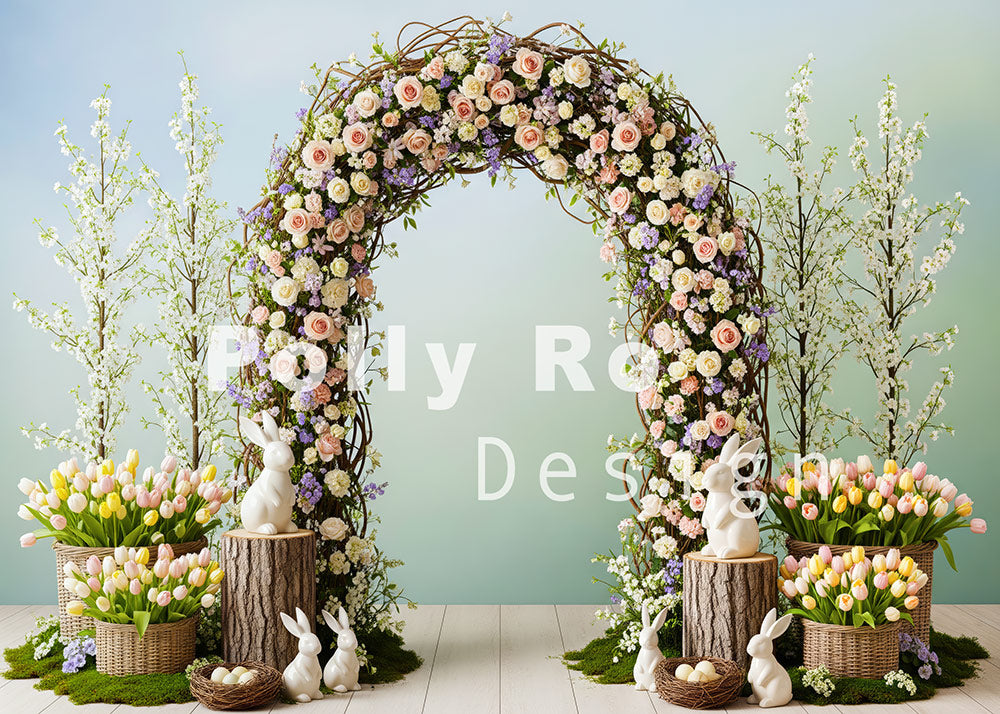 Toile de fond pour photographie de baiser de roses et de ballons de la Saint-Valentin d'Avezano conçue par Polly Ro Design