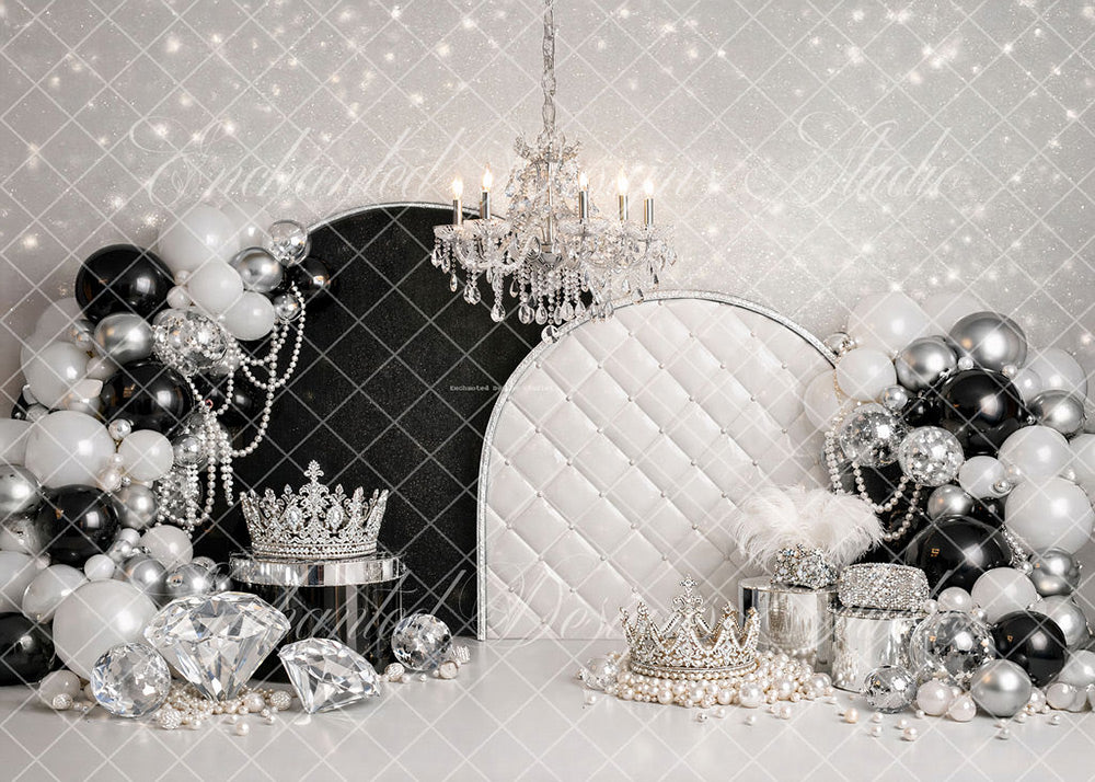 Avezano Black Silver Crown Chandelier Backdrop Designed By Enchanted Design Studio