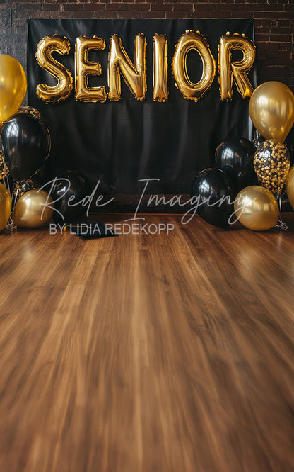 Avezano Black Gold Graduation Balloon Photography Backdrop Designed By Lidia Redekopp
