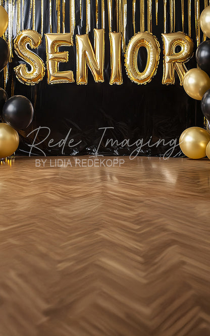Avezano Black Gold Graduation Balloon Arch Photography Backdrop Designed By Lidia Redekopp