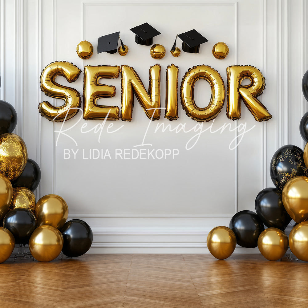 Avezano Graduation Cap Gold Balloon Arch Photography Backdrop Designed By Lidia Redekopp