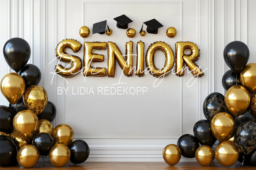 Avezano Graduation Cap Gold Balloon Arch Photography Backdrop Designed By Lidia Redekopp
