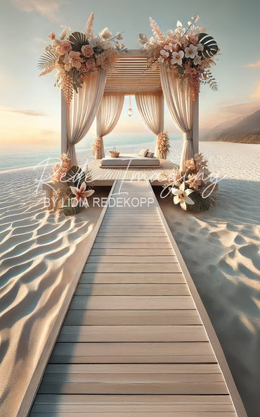 Avezano Tropical Floral Beach Tapestry Photography Backdrop Designed By Lidia Redekopp