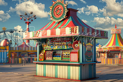 Avezano Carnival Rainbow Striped Tent Photography Backdrop Designed By Lidia Redekopp