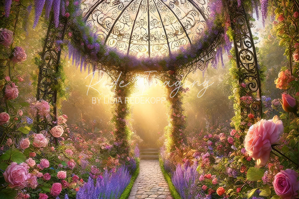 Avezano Purple Wisteria Garden Arch Photography Backdrop Designed By Lidia Redekopp