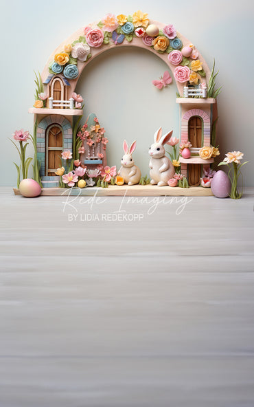 Avezano Pastel Blue Bunny Easter Arch Photography Backdrop Designed By Lidia Redekopp