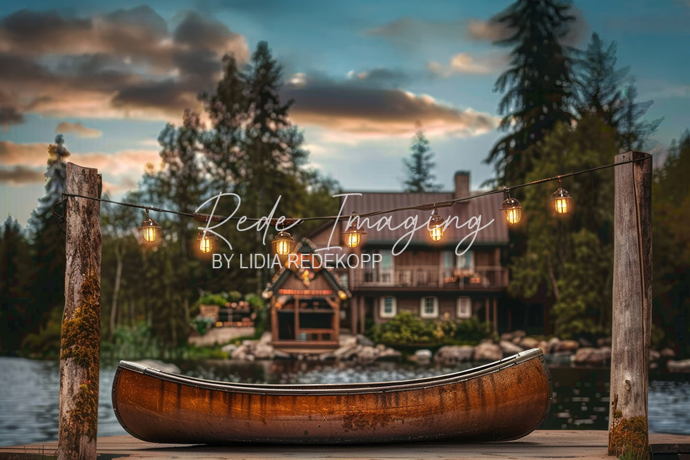 Avezano Autumn Woods Canoe Lake Photography Backdrop Designed By Lidia Redekopp