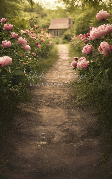 Avezano Pink Peony Pathway Photography Backdrop Designed By Lidia Redekopp