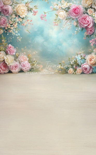 Avezano Pastel Pink Rose Garden Photography Backdrop Designed By Lidia Redekopp