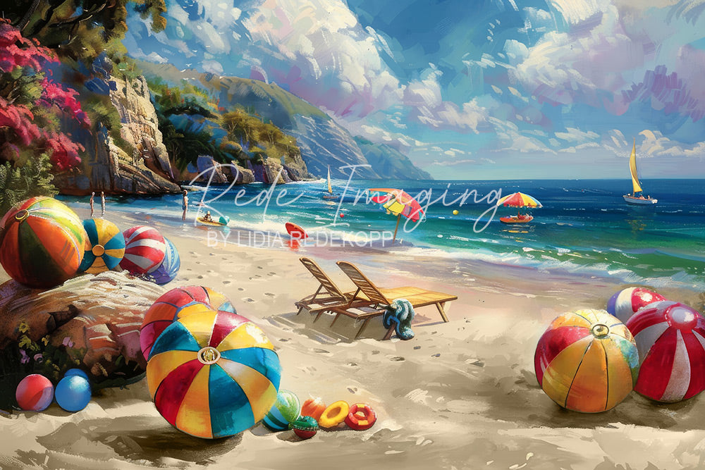 Avezano Tropical Beach Scene Photography Backdrop Designed By Lidia Redekopp