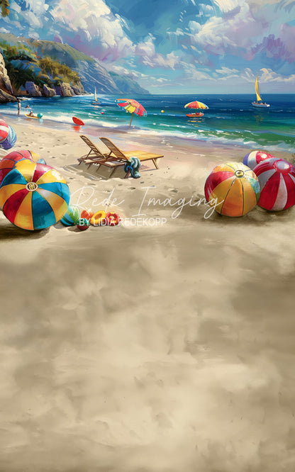 Avezano Tropical Beach Scene Photography Backdrop Designed By Lidia Redekopp