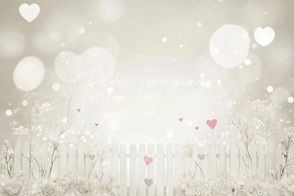 Avezano White Fence Love Heart Arch Photography Backdrop Designed By Lidia Redekopp