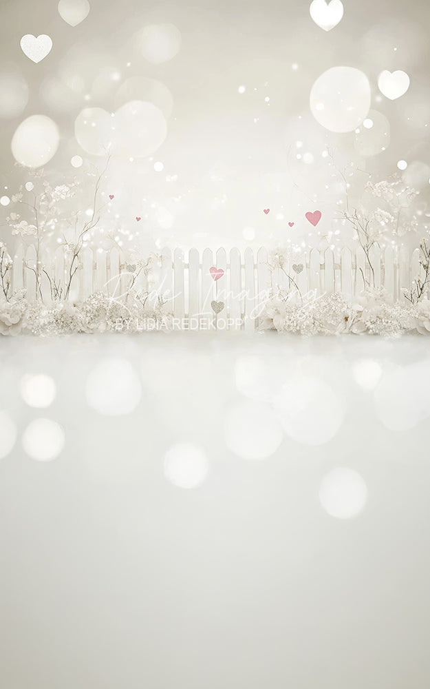 Avezano White Fence Love Heart Arch Photography Backdrop Designed By Lidia Redekopp
