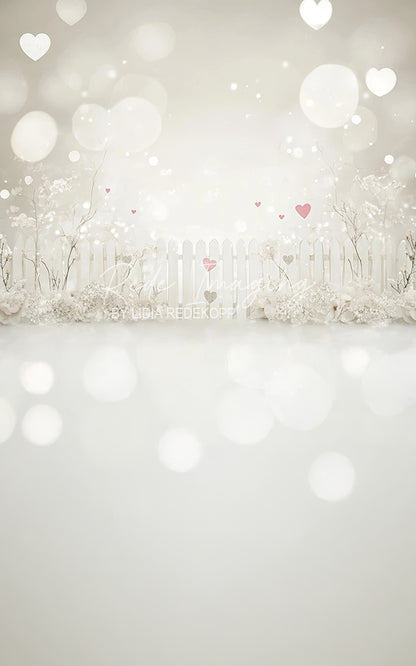 Avezano White Fence Love Heart Arch Photography Backdrop Designed By Lidia Redekopp