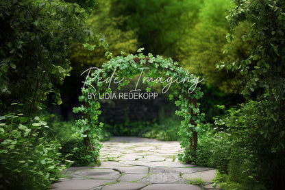 Avezano Green Shamrock Archway Photography Backdrop Designed By Lidia Redekopp