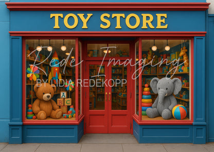 Avezano Vintage Toy Store Window Photography Backdrop Designed By Lidia Redekopp