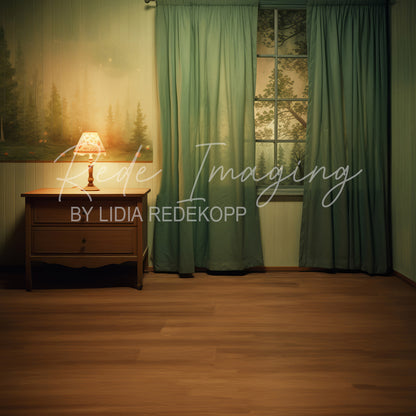 Avezano Vintage Lampside Bedroom Photography Backdrop Designed By Lidia Redekopp