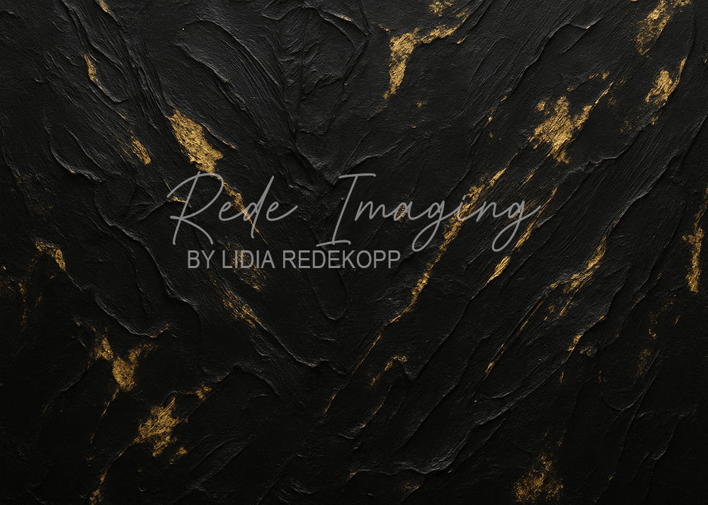 Avezano Black Gold Textured Brushstroke Abstract Photography Backdrop Designed By Lidia Redekopp