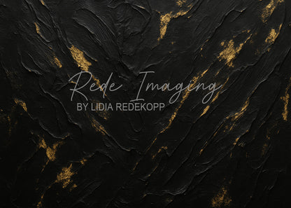 Avezano Black Gold Textured Brushstroke Abstract Photography Backdrop Designed By Lidia Redekopp