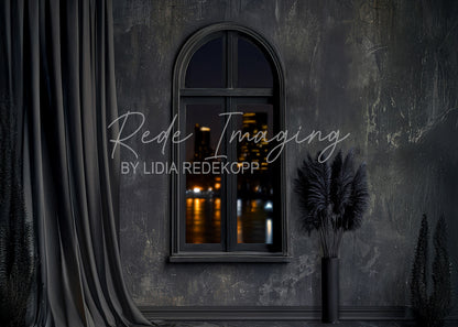 Avezano Dark Night Window Interior Photography Backdrop Designed By Lidia Redekopp
