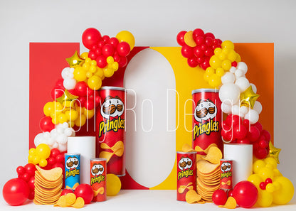 Toile de fond pour photographie de baiser de roses et de ballons de la Saint-Valentin d'Avezano conçue par Polly Ro Design