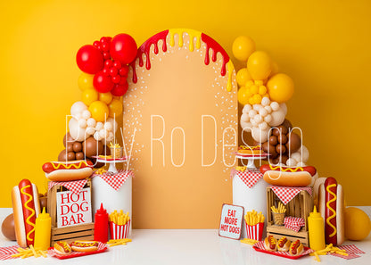 Toile de fond pour photographie de baiser de roses et de ballons de la Saint-Valentin d'Avezano conçue par Polly Ro Design