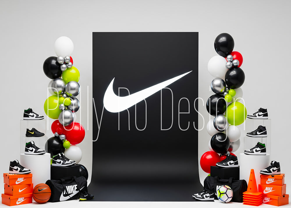 Toile de fond pour photographie de baiser de roses et de ballons de la Saint-Valentin d'Avezano conçue par Polly Ro Design