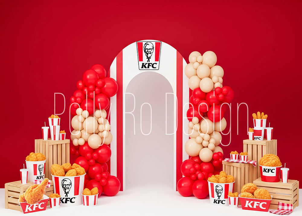 Toile de fond pour photographie de baiser de roses et de ballons de la Saint-Valentin d'Avezano conçue par Polly Ro Design