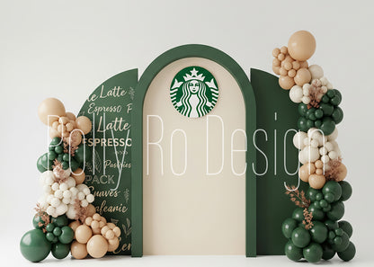 Toile de fond pour photographie de baiser de roses et de ballons de la Saint-Valentin d'Avezano conçue par Polly Ro Design