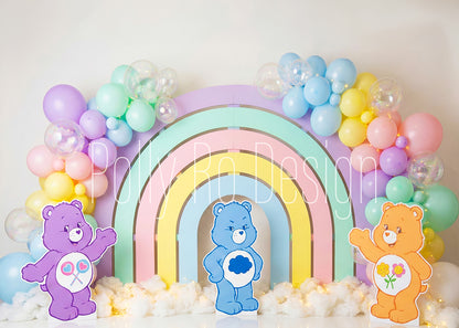 Toile de fond pour photographie de baiser de roses et de ballons de la Saint-Valentin d'Avezano conçue par Polly Ro Design