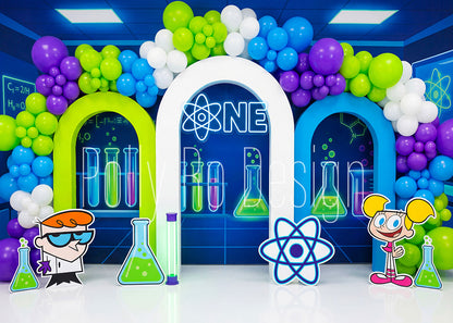 Avezano Dexter's Lab Science Lab Beaker Photography Backdrop Designed By Polly Ro Design