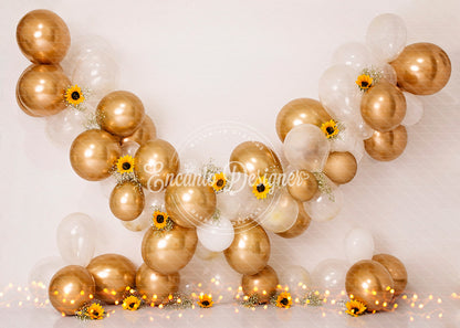 Avezano Gold Clear Balloon Sunflower Photography Background By Encanto Designer