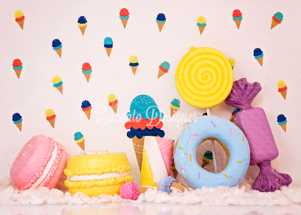 Avezano Sweet Ice Cream Donut Candy Photography Background By Encanto Designer