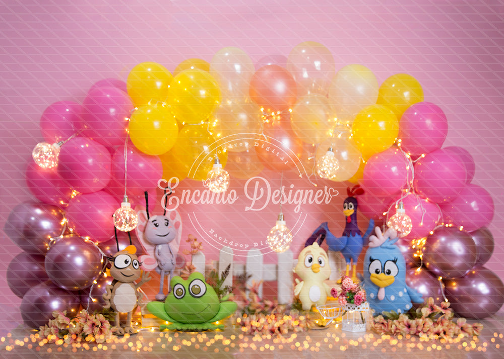 Avezano Cartoon Character Pink Purple Balloon Light Photography Background By Encanto Designer