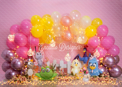 Avezano Cartoon Character Pink Purple Balloon Light Photography Background By Encanto Designer