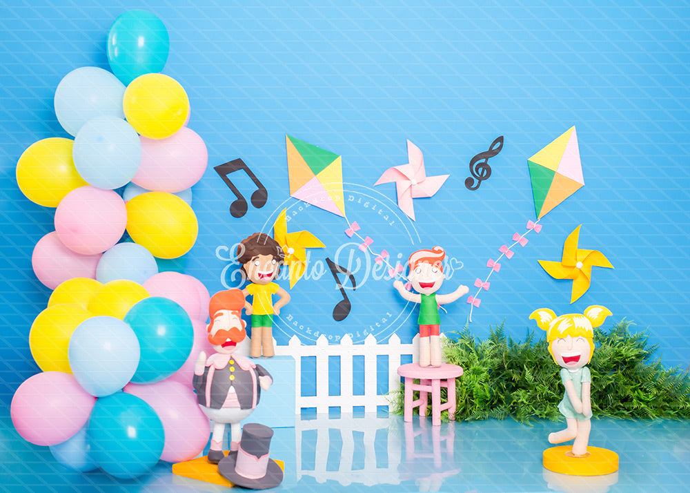 Avezano Kite Music Note Pastel Balloon Photography Background By Encanto Designer